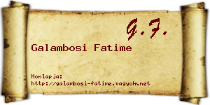 Galambosi Fatime névjegykártya